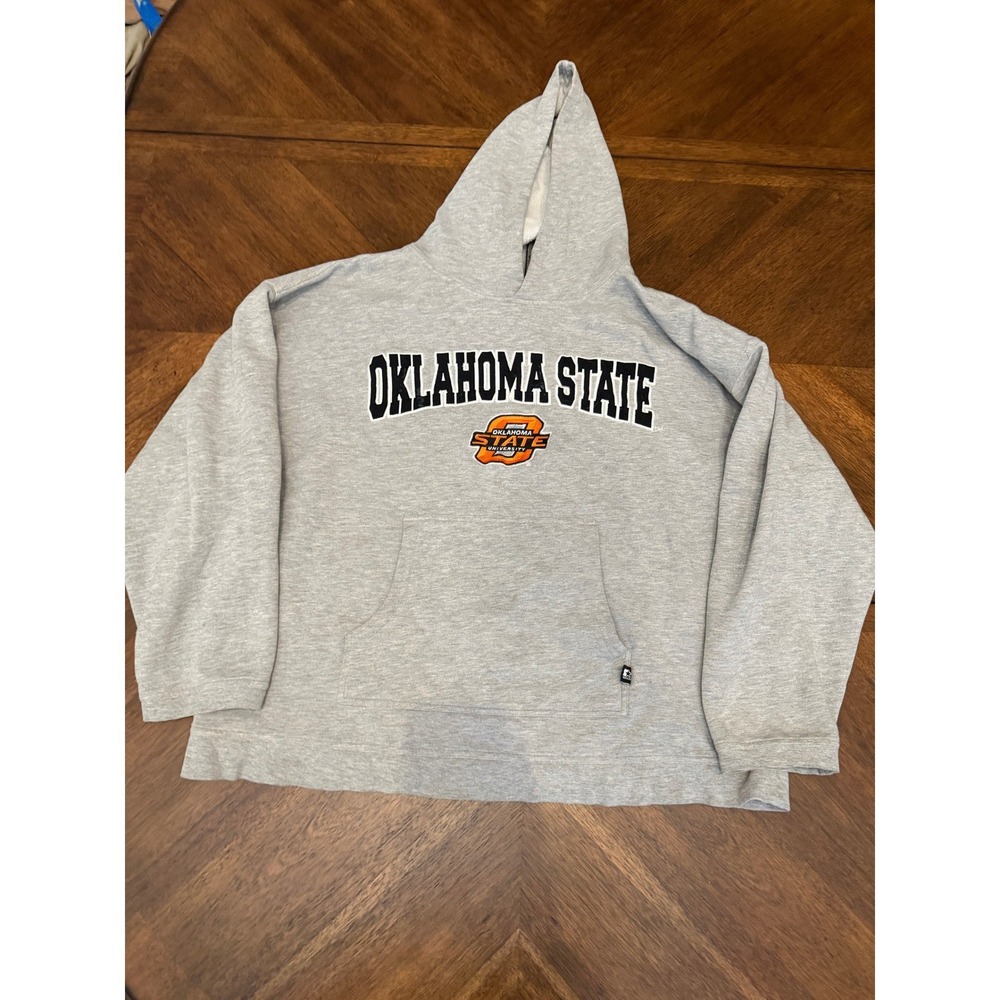 Starter Oklahoma State University Hoodie Gray OSU Cowboys Sweatshirt 2XL 4B2A4